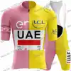 UAE Team 2024 Italy Tour France Tour Cycling Jersey Men's Set Summer Cycling Clothing Pink Road Bike Shirt Suit MTB Bib Shorts 5