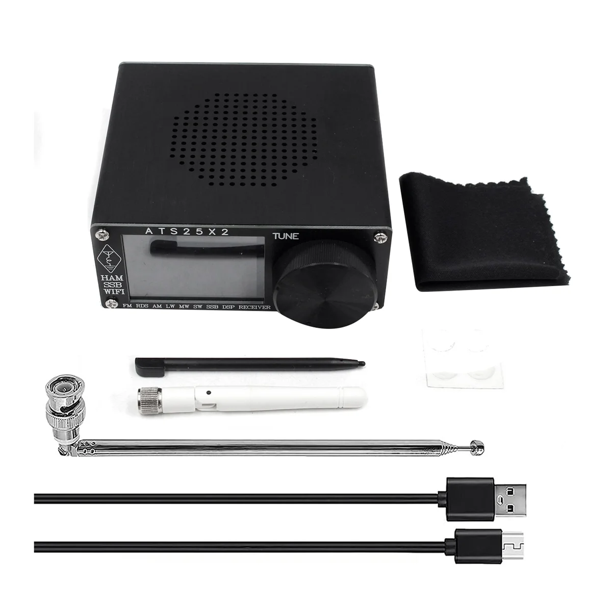 

ATS-25X2 FM RDS Full Band Radio Receiver Metal Housing DSP Receiver with Built-In 3.7V/2000MA Li-Battery Back Light