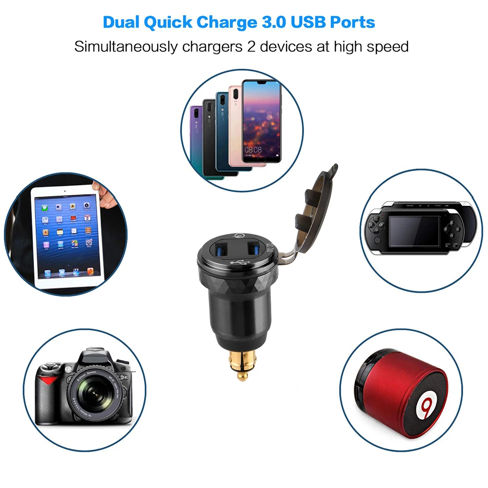 DUCATI 고속 충전 3.0 듀얼 USB 충전기 플러그 소켓 전원 어댑터 C타입, BMW R1200GS R1250GS adv F800GS F850GS F750GS