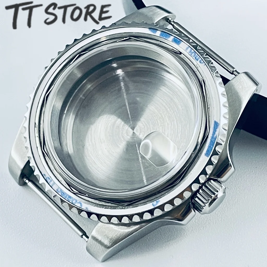 Silver 40mm Watch with Ceramic Bezel and Sapphire Case