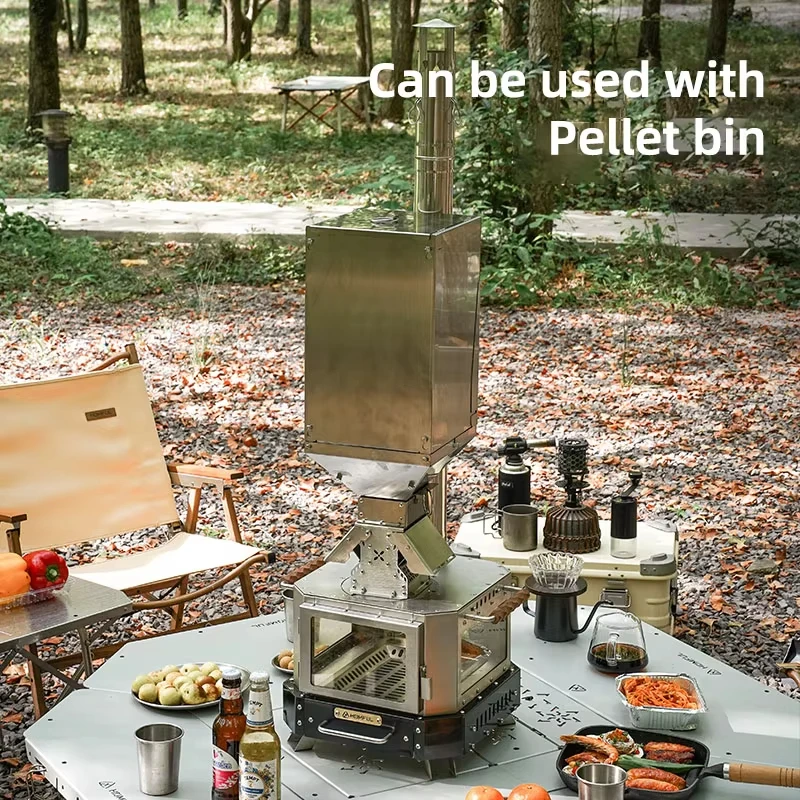 HOMFUL Portable Firewood Stove Home Heating Wood Burning Portable Outdoor Camping Cooking Equipment Complete Set
