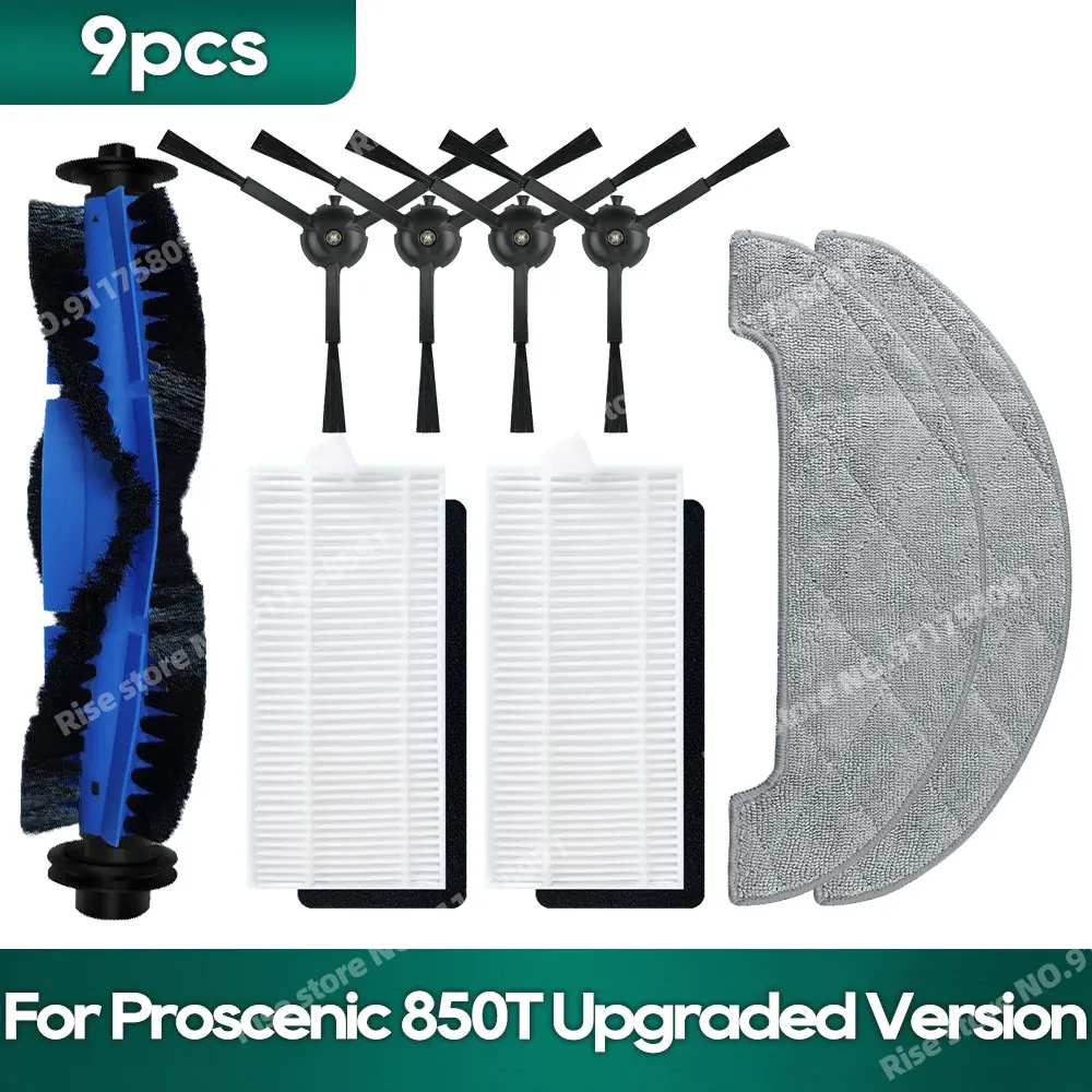 Compatible For Proscenic 850T New 2023 Robot Vacuums Main Side Brush Hepa Filter Mop Cloth Wipe Rag Spare Parts Accessories