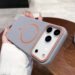 Luxury Silicone Magnetic Phone Case with Wireless Charging Capability for iPhone 12 Pro Max (Gray)