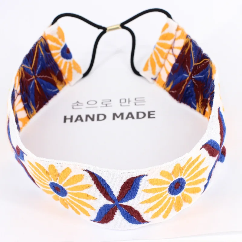 Bandeau Bohème Fleuri Au Crochet - Coton Doux, 44cm, Multiple Couleurs - Accessoire Cheveux Fête Et Cosplay Bandeau Bohème Crochet