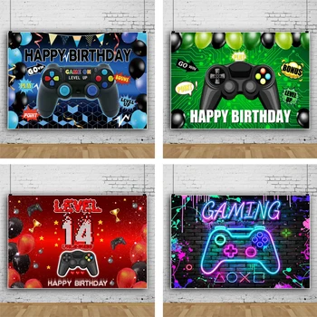 Sfondo per Compleanno a Tema Videogiochi, Banner Decorativo per Feste di Gioco, Sfondo Fotografico a Tema Gaming, Regalo