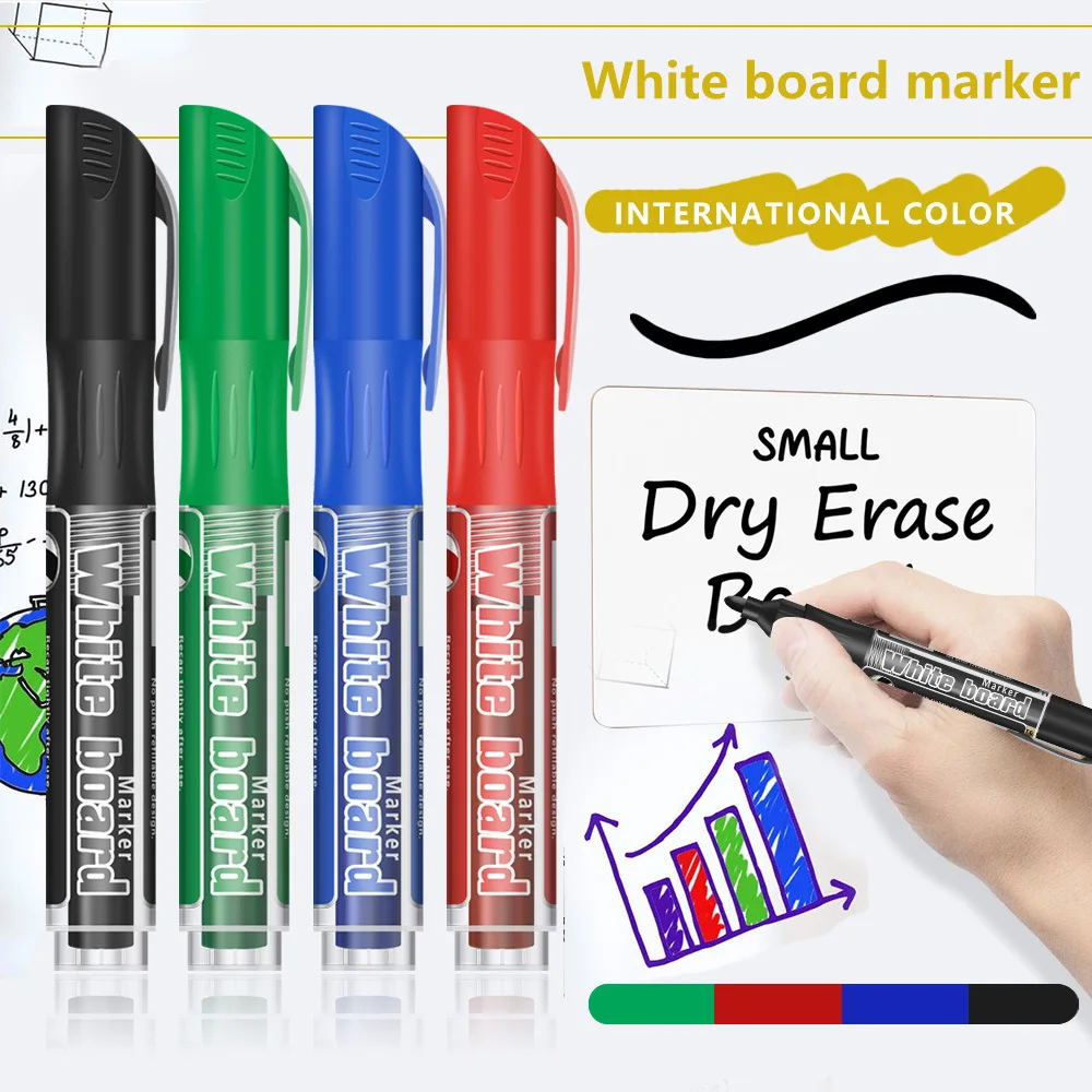 4/12Pcs Set Erasable Magnetic Whiteboard Marker Pen Blackboard Marker Chalk Glass Ceramics Office School Art Stationery