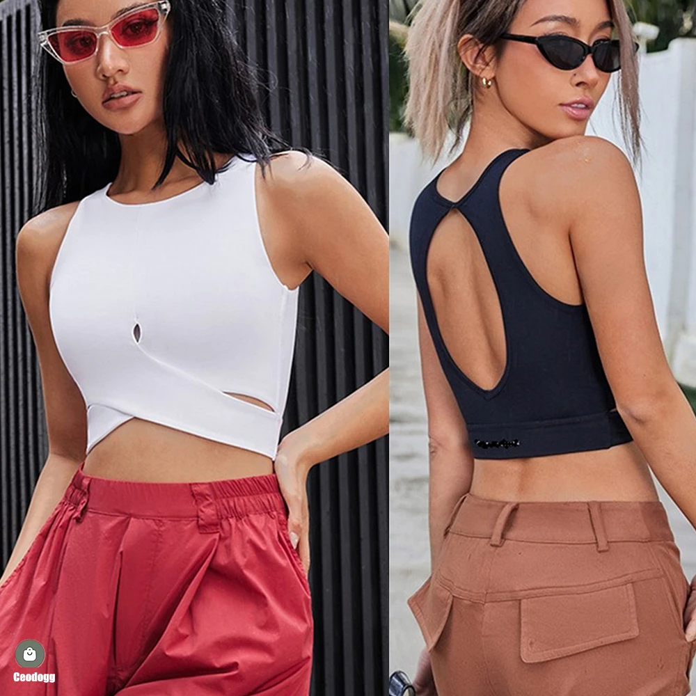 Back Sports Bra Sexy Hollow Running Underwear Women Gym Workout Crop