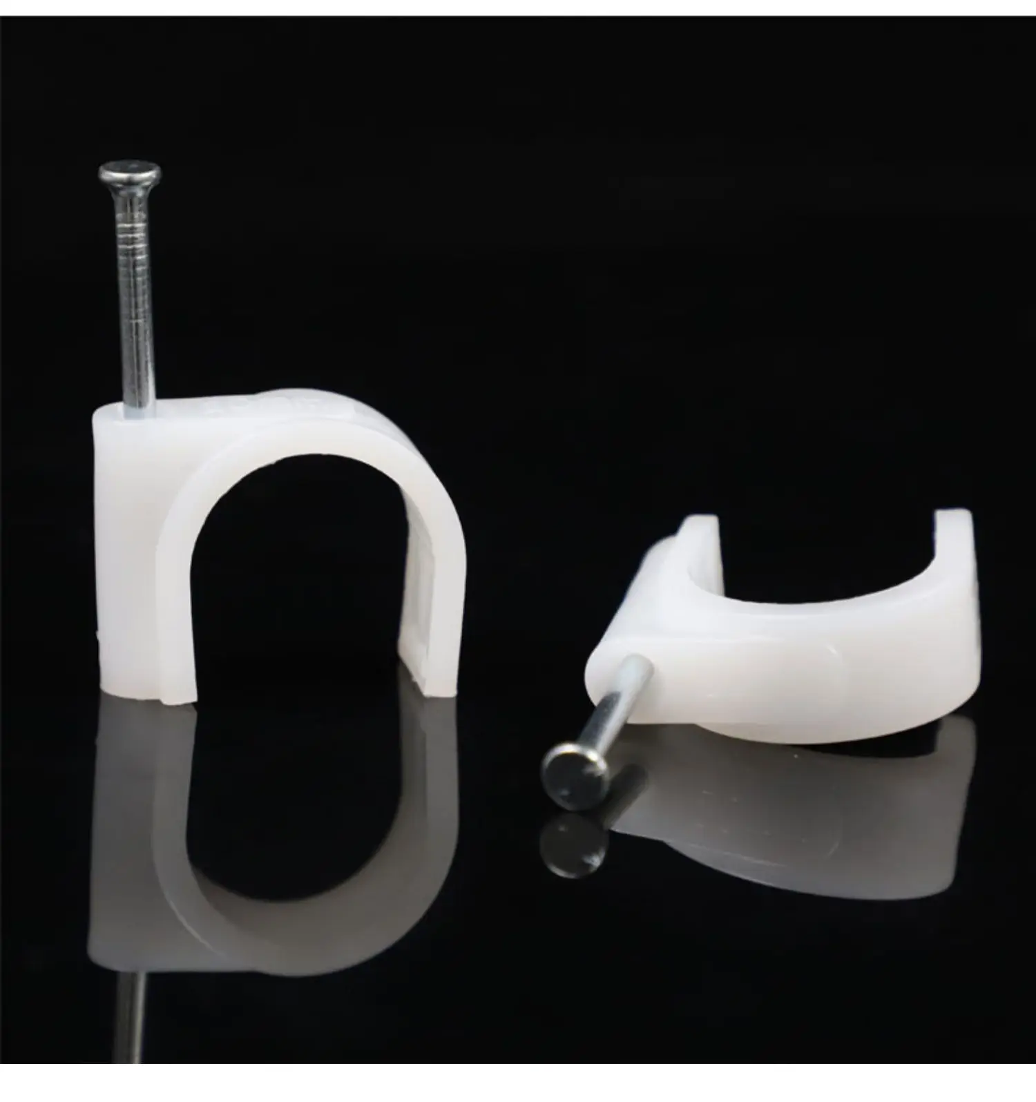 6mm Round Steel Nails Cable Wire Wall Hanging Screw Clips Cable Clip For RG59 RG6 100pcs round head nails bed sheet clip