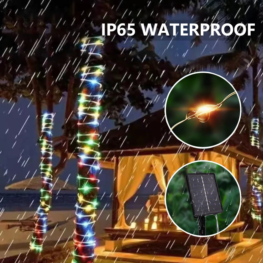 Decorative Lights LED String Lights LED Fairy Lights String Lights Solar string light 8-mode timer waterproof fairy light for courtyard Christmas tree party garden decoration