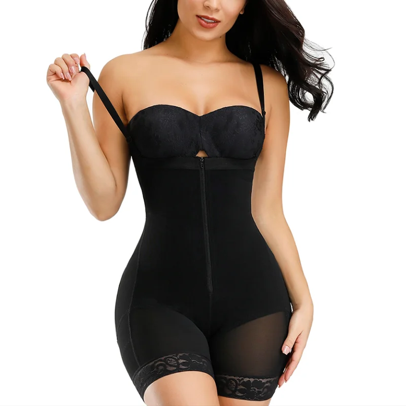 Woman Postpartum Belly Control Waist Trainer Bodysuit Slimming Zipper And Hook Butt Lifter Shapewear Open Bust Corset