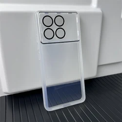Soft Clear Silicone Mobile Phone Case with Full Lens Camera Protection Back Cover for Poco X6 5G (Transparent White)