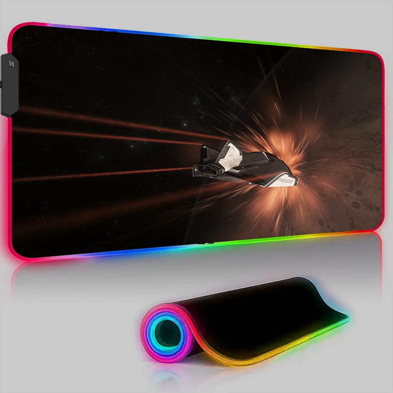 Tappetino Per Mouse Rgb Led Star Citizen Tappetini Da Gioco Accessori Da Gioco In Gomma Tappeto Per Tastiera Tappetino Per Mouse Per Laptop Gamer Scri