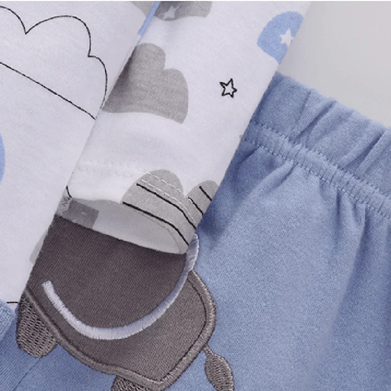 4pcs Toddler Jumpsuit Set 2025 Autumn Elephant Baby Boys One-Pieces Christams Deer Cotton Newborn Romper Kids Clothes 0-1Y