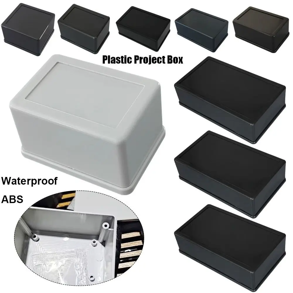 Waterproof ABS Plastic Storage Case - Multi-Style Electronic Instrument Enclosure Box, White & Black