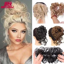 

JINKAILI Women Chignon Synthetic Messy Hair Bun Elastic Band Hair Bun Straight Updo Hairpiece High Temperture Fiber