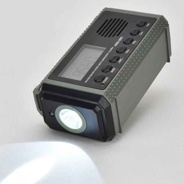 Solar Powered Radio Torch 3.5mm Headphone Jack Solar Hand Crank AM FM SW NOAA Weather Radio 4 Ways Powered 10000MAh for Survival