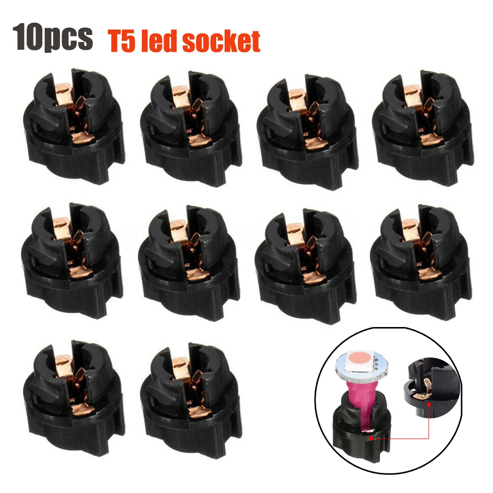 

Light Holder Bulb Holders Panel Socket T5 10pcs Instrument Lamp Holder Lock Socket Car Dash For T5 Interior Light