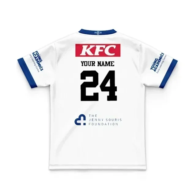 thumbnail image 1 of Camiseta de rugby de entrenamiento local/visitante/para niños Bulldogs 2024 - Talla para hombre: 16-26 (nombre y número impresos) Calidad superior, 1 of 5