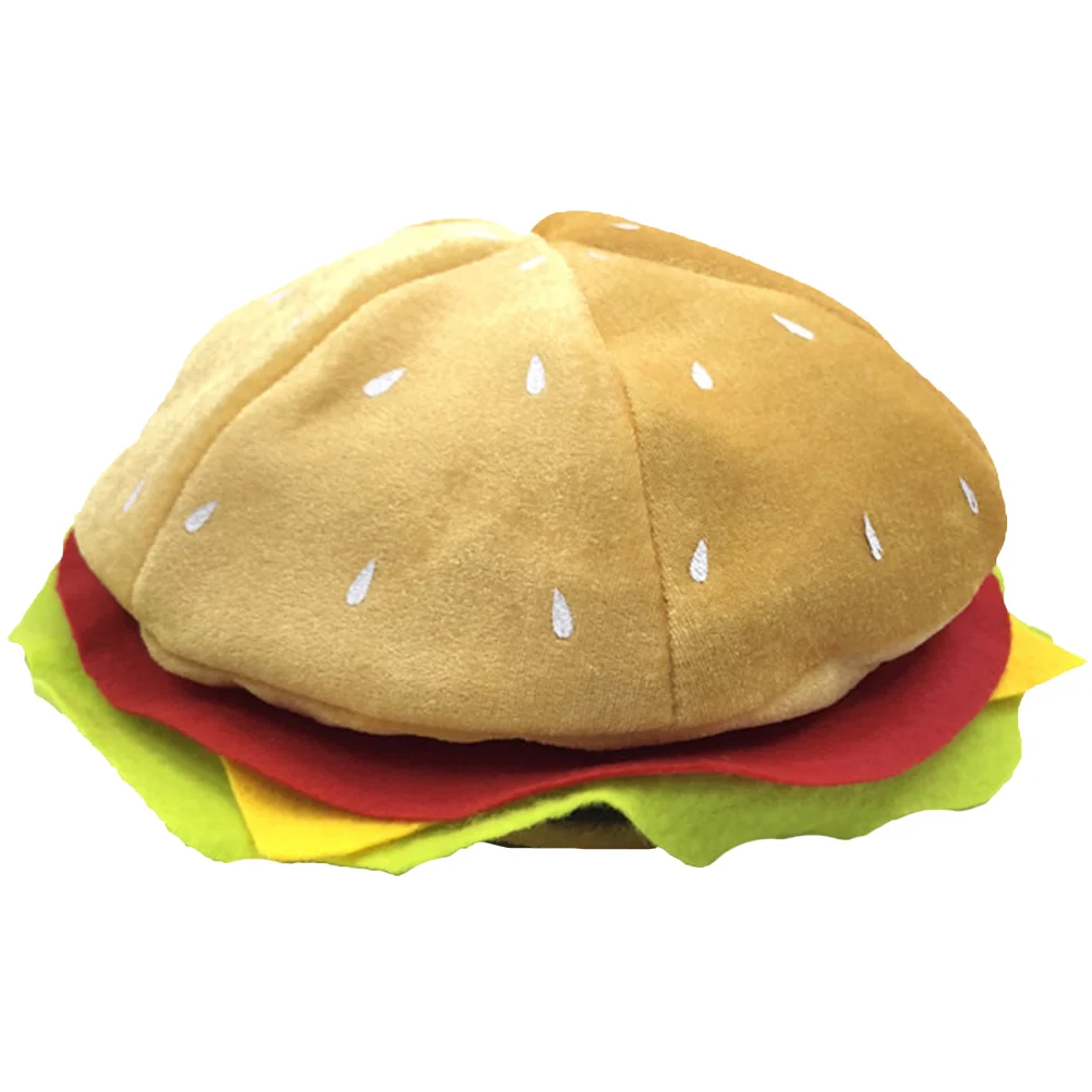 

Hamburger Hat for Performance Decorate Headdress Headgear Cloth Costume Accessory