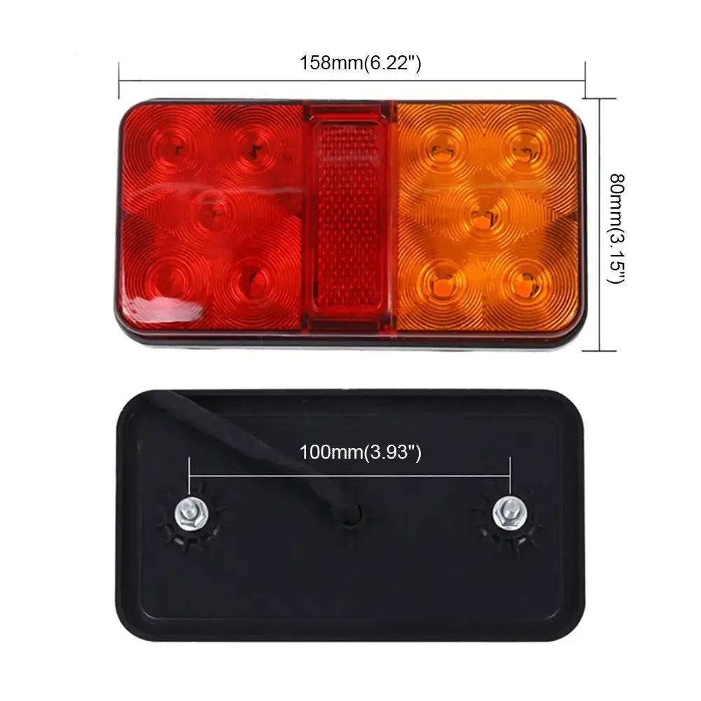 2PCS 12V 24V 10 LED 테일 라이트 미등 회전 신호 표시기 중지 램프 자동차 트럭 트레일러 캐러밴에 대 한 후면 브레이크 라이트