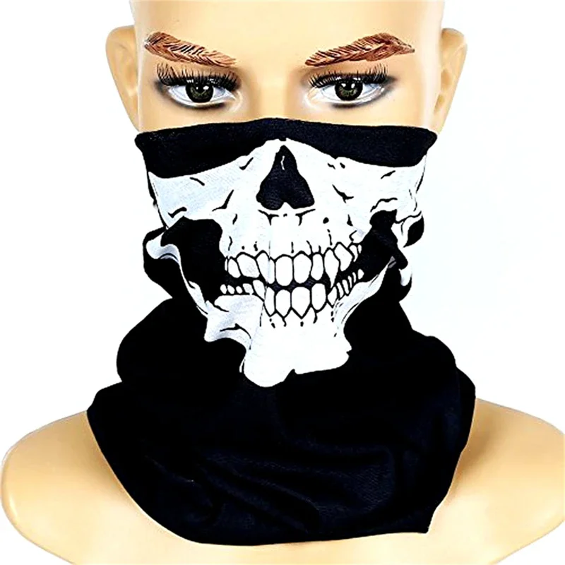 Men Scarf Halloween Ride Bandana Women Headscarf Ski Skull Half Face Mask Ghost Scarf Neck Hiking Scarves Masks neck wrap cycling bandana face mask cycling mask bandana headscarf cotton bandana motorcycle bandana multifunctional bandana bandana neck cover tactical scarf fleece scarf polar fleece scarf cashmere scarf knitted scarf hair ribbon scarf neck gaiter neck tube scarf headband tube