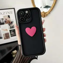 Elegant Cute Love Heart Silicone Case - Matte Soft Back Cover for Honor 90Lite (DuoD)