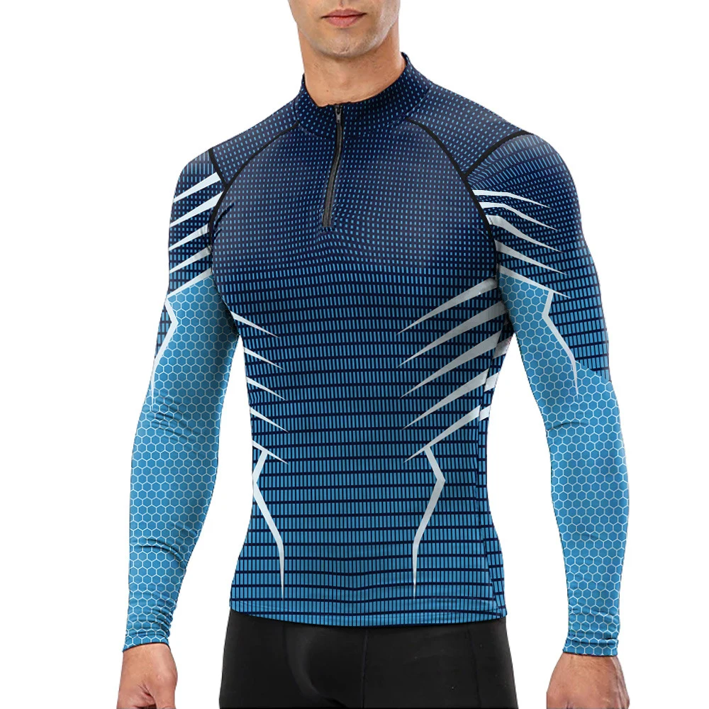 

Men's 2023 Fashion Surfing Suit Split Long Sleeve Diving Suit Sun Protection Swim Top Beach Water Sports Quick Dry Surfing Top