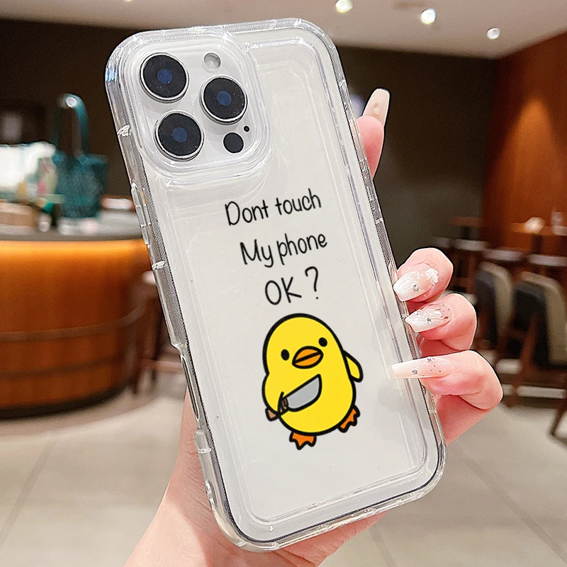 Cute Small Duck Cartoon Soft Case Cover - Fun and Stylish Phone Protection