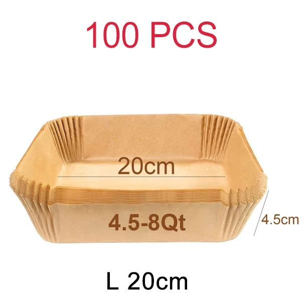Oil-Proof Disposable Parchment Liner for Air Fryers - 23cm Square/Round Baking Mat
