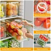 Konco Refrigerator Storage Box Stackable Fridge Organizer with Freshness Timer Lid Plastic Food Freezer Pantry Kitchen Organizer 5