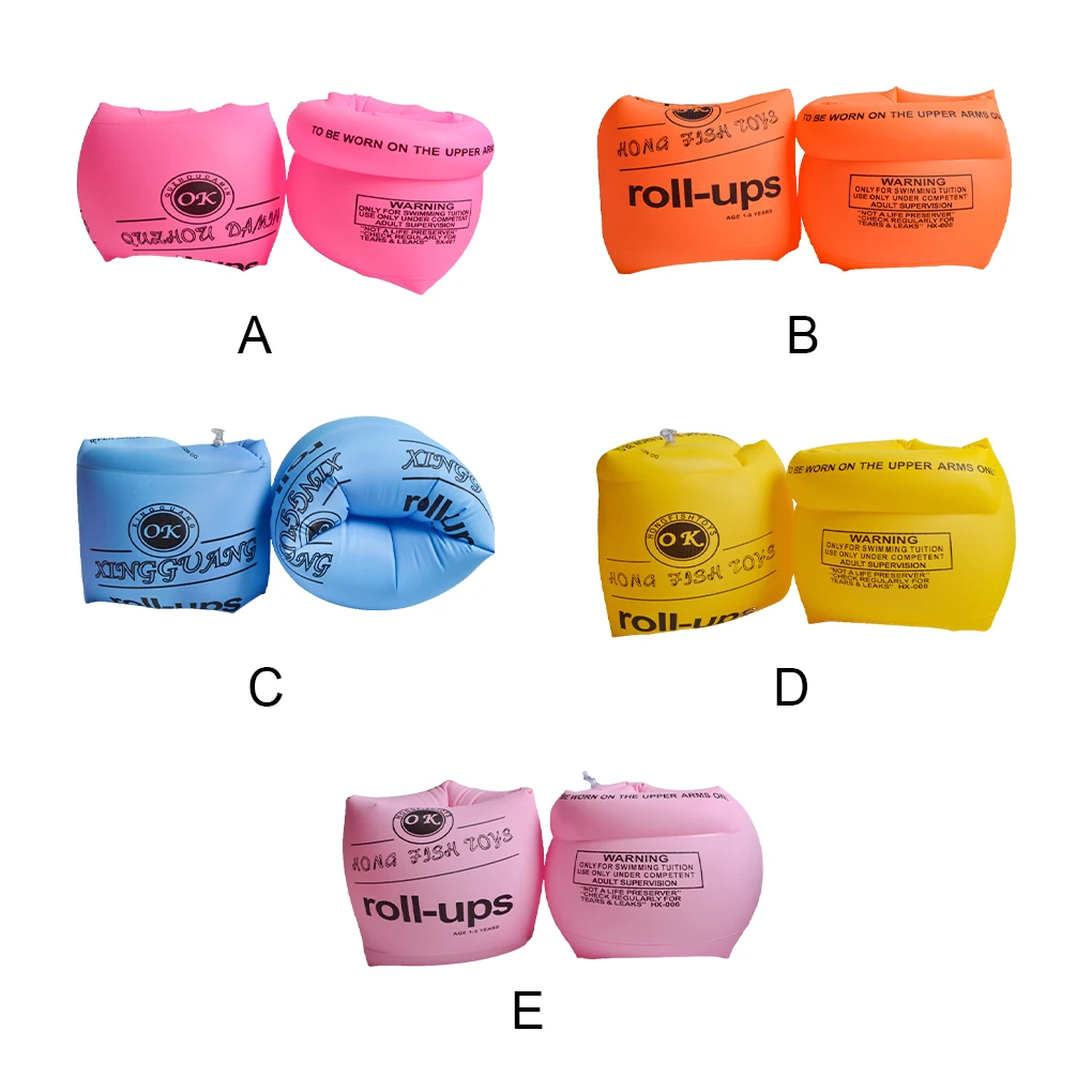 

2 Pieces Inflatable Swimming Rings Safety Adjustable Arm Bands Foldable Tube Armlets Sports Equipment Summer Party