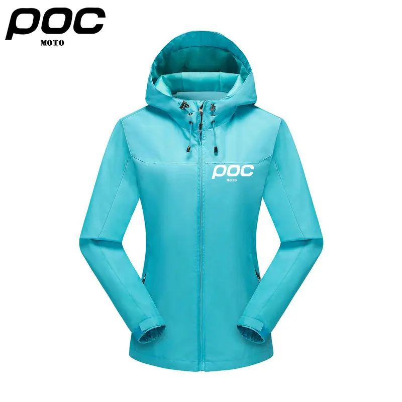 MOTO POC Autumn Winter Lightweight Women Cycling Jacket Hood Waterproof and Windproof Zipper Outdoor Fashion Sports Jackets