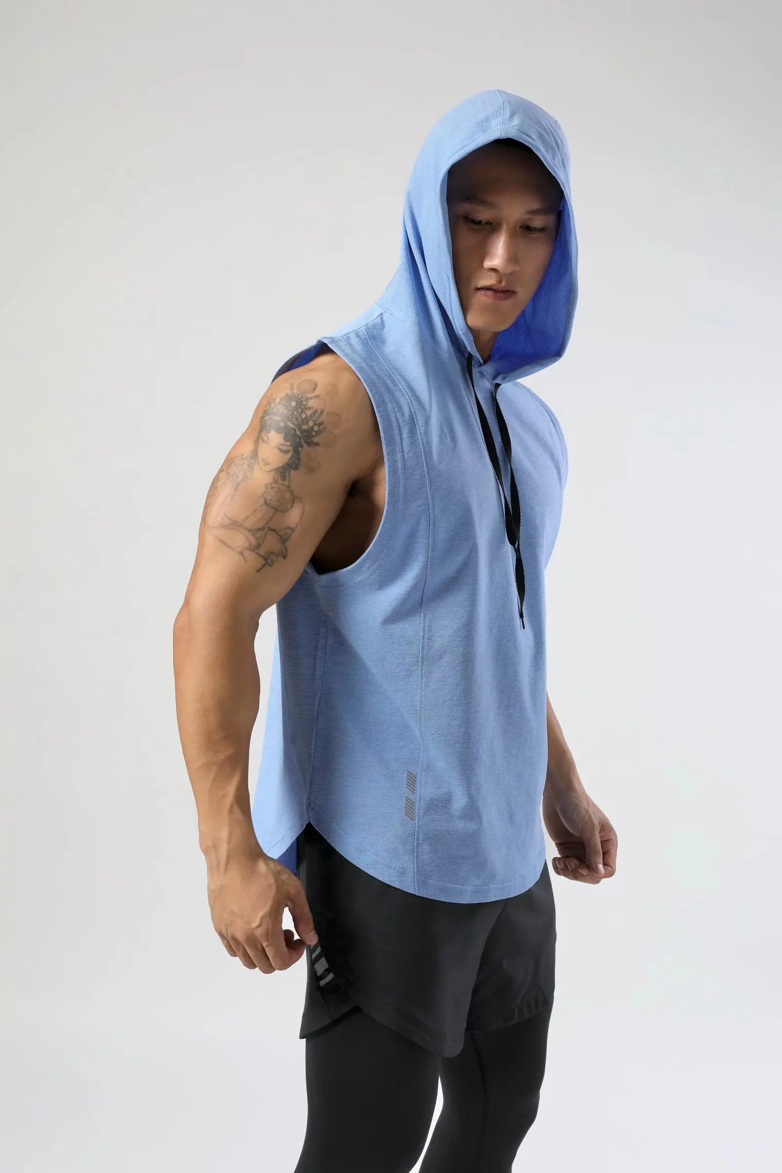 2022 New Gyms Clothing Mens Bodybuilding Hooded Tank Top Cotton Sleeveless Vest Sweatshirt Fitness Workout Sportswear Tops Male