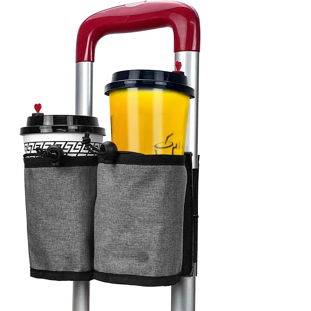 Hands-Free Travel Luggage Drink Holder - Durable Attachment