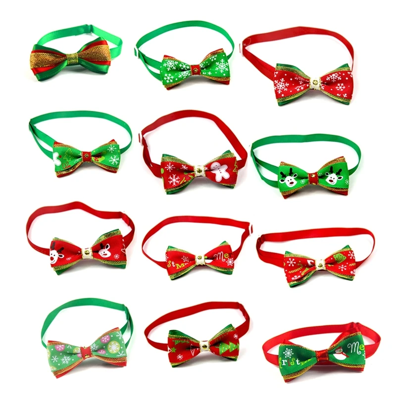 

Christmas Holiday for Cat Dog Collar Bow Tie Adjustable Neck Strap Grooming Supp Drop ship