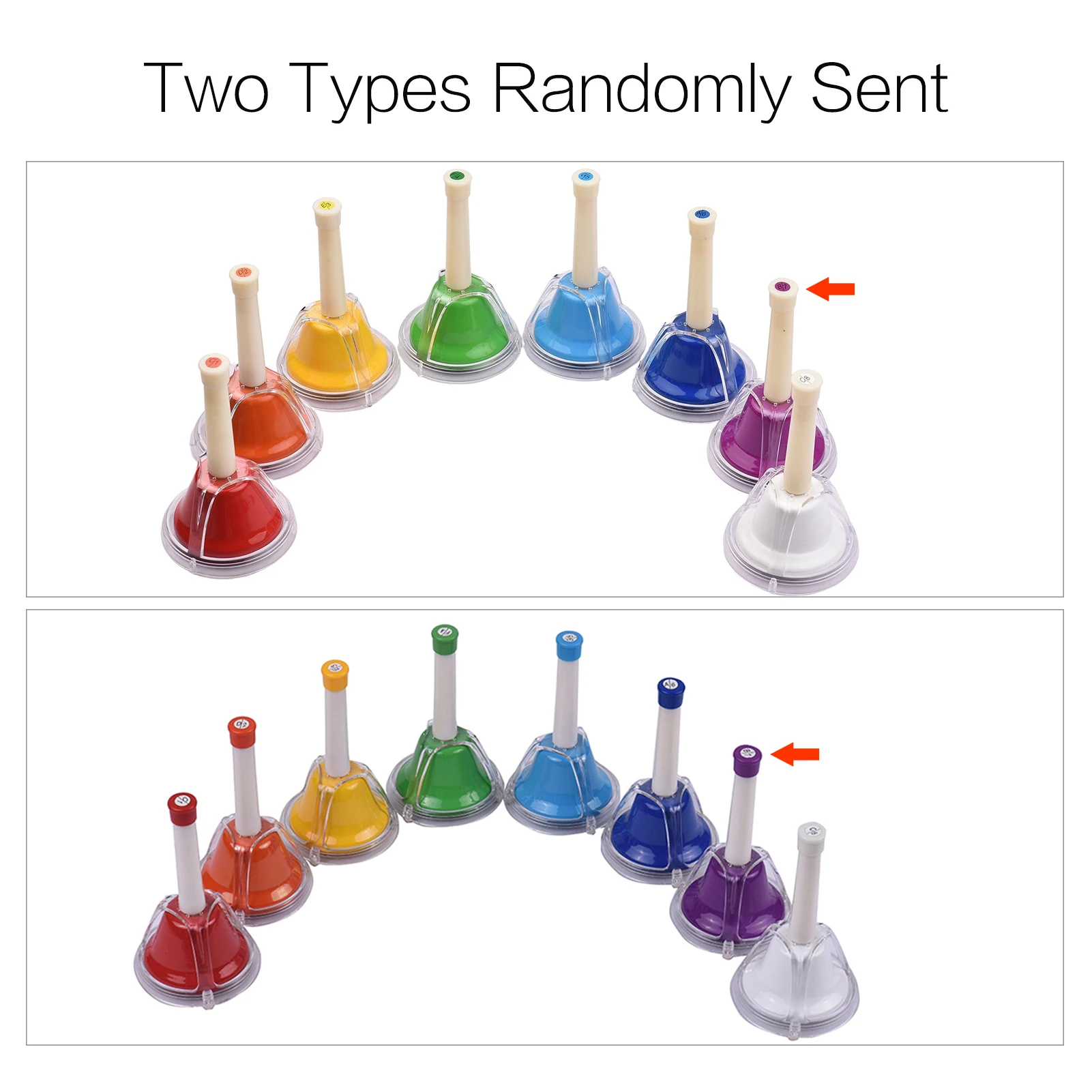 8 Note Diatonic Metal Bell Colorful Handbell Hand Percussion Bells Kit Musical Toy for Kids Children for Musical Learning Teachi hand bell