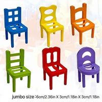 24pcs 2.36-Inch Stacked Chairs Building Blocks Stacked Chairs Parent-Child Gatherings Interactive Stress Relieving Random Shapes 2