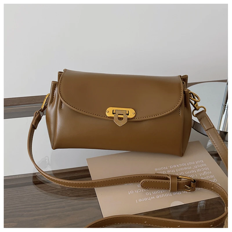 

Женские сумки через плечо и через плечо, однотонные модные сумки с застежкой для женщин, новинка 2024, Лидер продаж, женская сумка через плечо