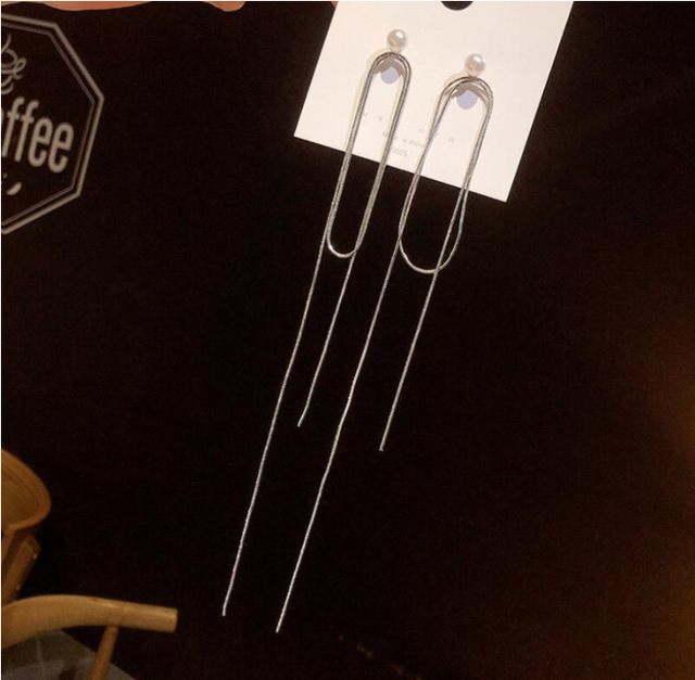 Style Simulated Pearl Earrings For Women Personality Geometric Female Elegant Earring Jewelry Valentine's Day Girl Gift