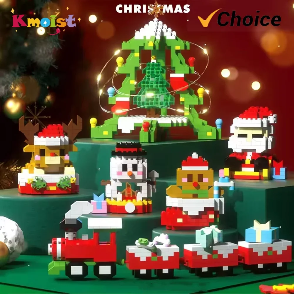 Christmas Gifts Set Building Block with Led Series Santa Claus Deer Eve ...