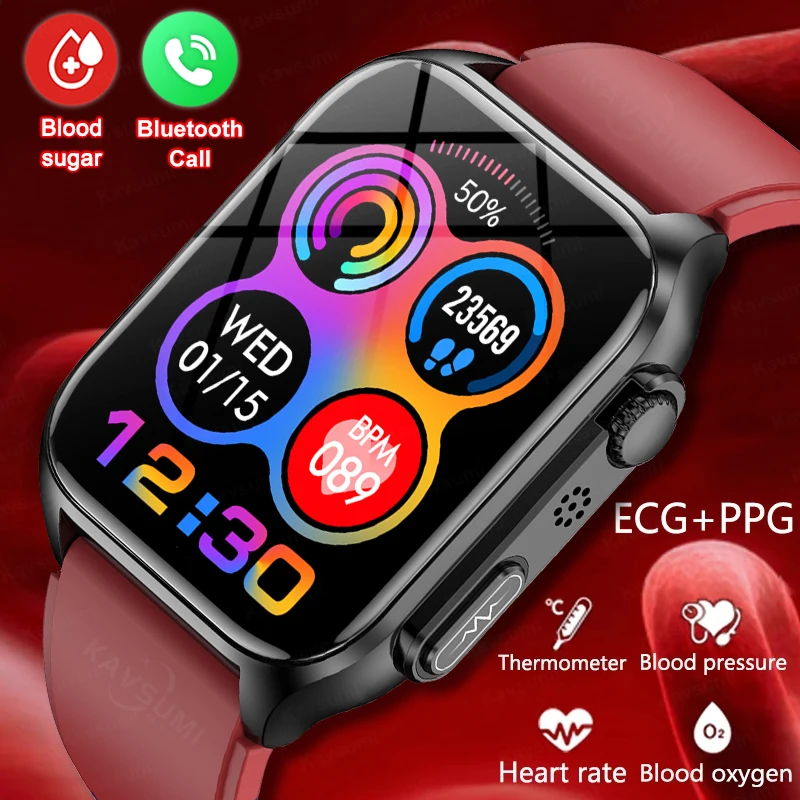 

2023 New Smart Watch Men Bluetooth Call Blood Sugar ECG+PPG Watches Waterproof Heart Rate Blood Oxygen Sport Fitness smartwatch