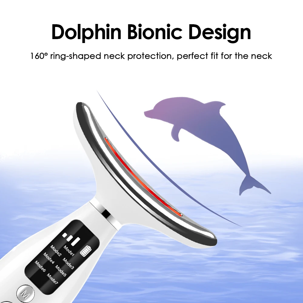 Neck Face Beauty Device, Vibration Massage for Face and Neck, Home Use Skin Care Beauty Device, LED Photon, Face Lifting Machine