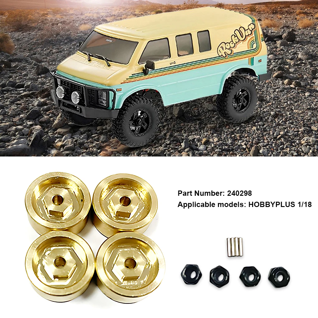 4pcs set Brass Counterweight Wheel Hub Adapter For HOBBYPLUS 1 18 CR-18P Rock Van Better Climbing