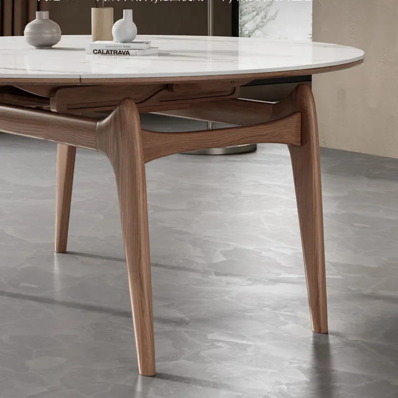 Oval Nordic Marble Dining Table Heat Resistance Minimalist