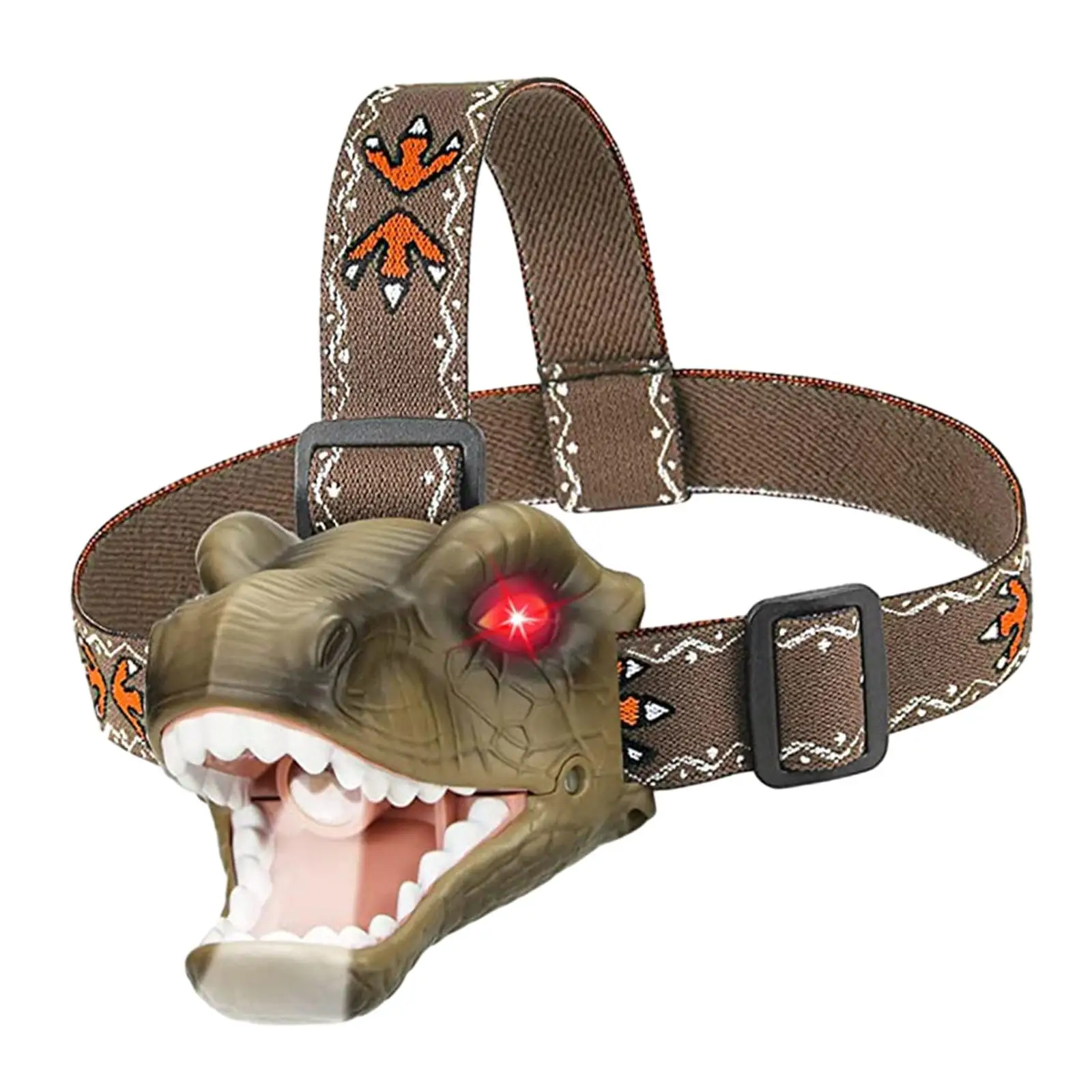 Outdoor Camping Gear Dinosaur Head Lamp Adjustable Headband Portable LED Headlamp For Halloween Kids Birthday Hiking Girls Boys