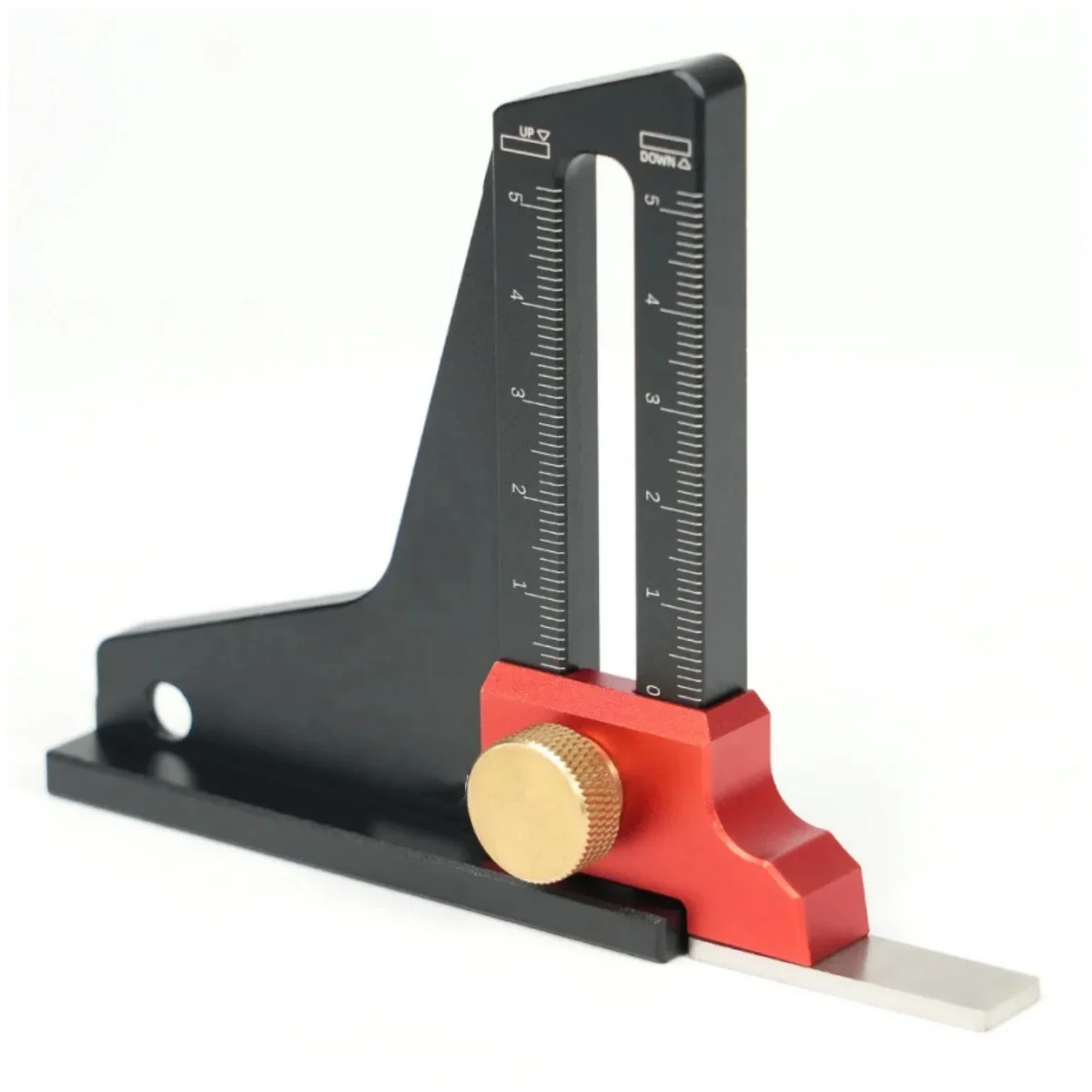 Strumento Di Misurazione Profondità/altezza In Lega Di Alluminio 0-55 Mm – Per Regolare Frese E Lame Di Seghe, Scala Metrica, Design Scavato, Per Falegnameria E Lavorazione Legno