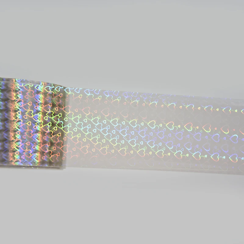 100cm Clear Laser Heart Nail Foils Holo Heart Beam Foil Paper For Nial Art Decoration Tools Hot Stamping Transfer Foil Sticker 5