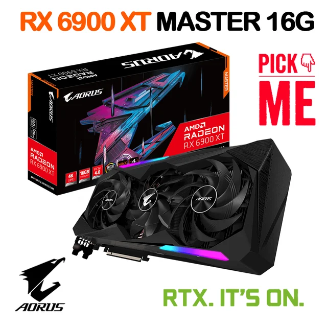 Radeon RX 6900 XT Master 16G Graphics Card 6950X Card GDDR6 256-bit RX6900  Graphics GDDR6