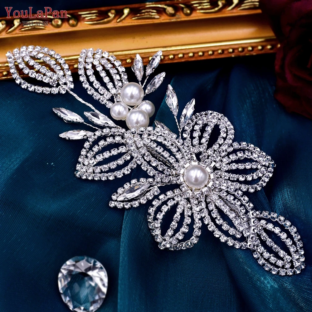 Hair Accessories Bridal Hair Accessories YouLaPan HP445 Luxury Bridal Headpiece Set Crystal Flower Wedding Headband Women Hair Ornament Jewelry Pearls Bride Headdress