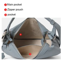 Sac à bandoulière en cuir de vachette première couche, nouveau design de niche 2026, minimaliste, bleu, en cuir souple, sacoche de selle tendance 6